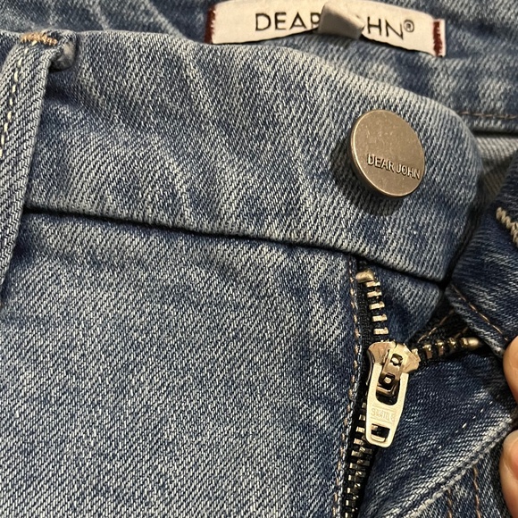 Dear John Women’s Light Wash Blue High Rise Patched Skinny Jeans Sz-28 - Picture 6 of 12